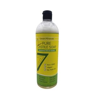 Seven Minerals Pure Castile Soap Unscented Mild Gentle Vegan No Palm Oil 33.8oz‎